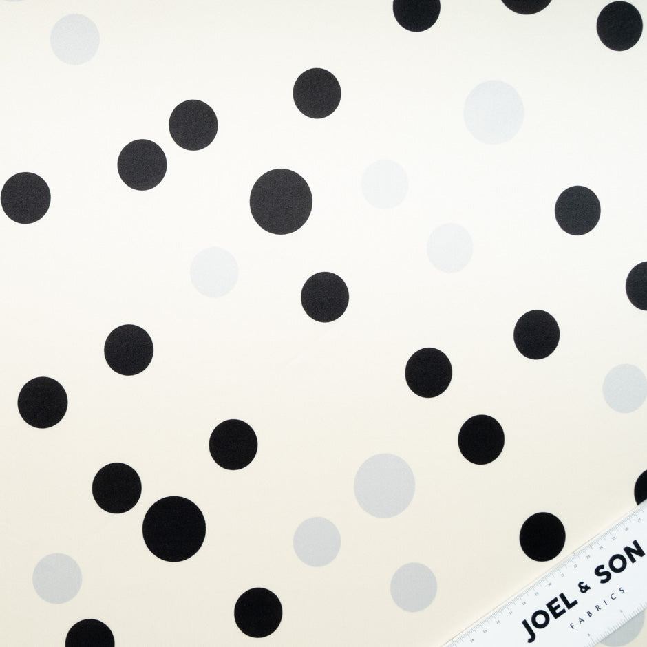 Black & Grey Spotted Silk Duchess Satin