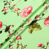 Pink Shaded Floral Printed Green Silk Crêpe