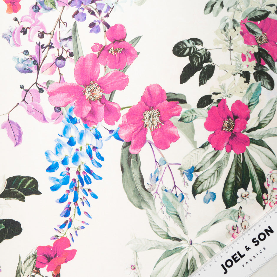 Wild Floral Printed Silk Blend Mikado