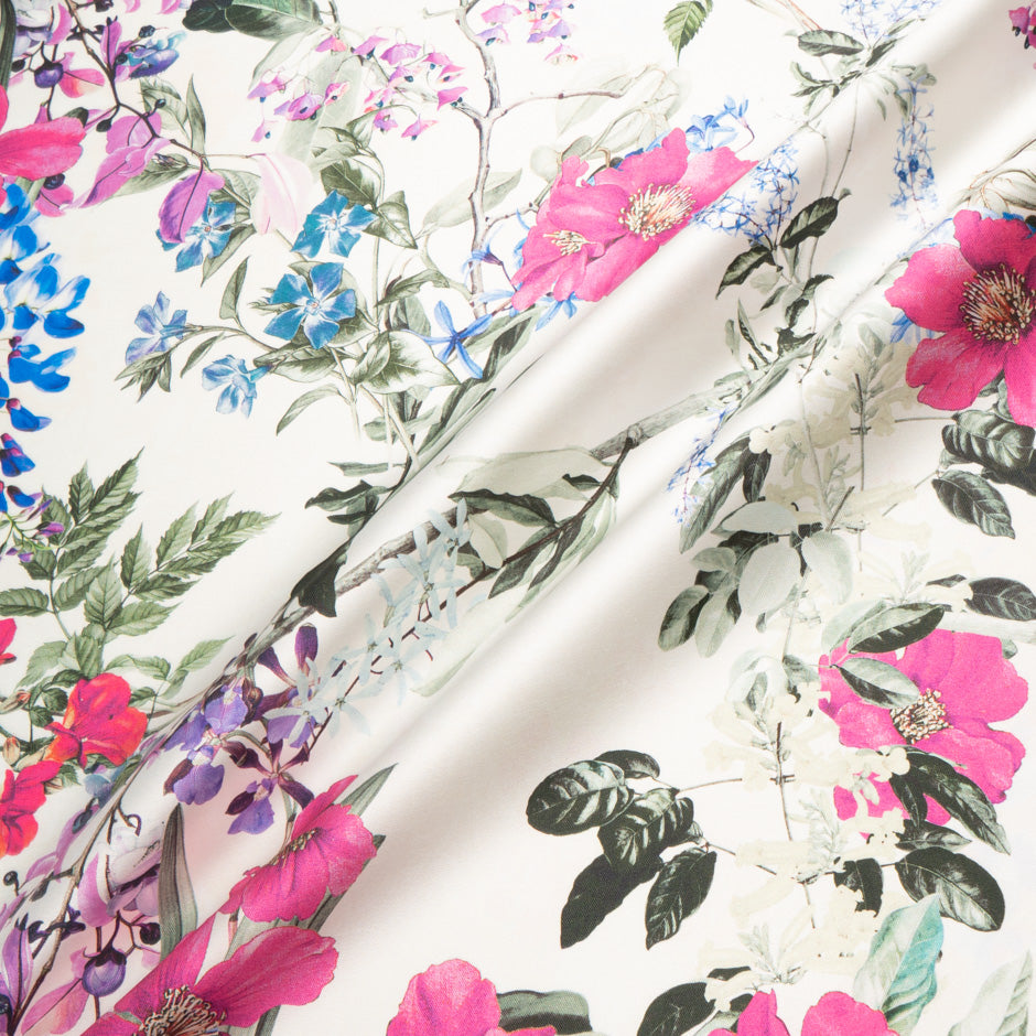 Wild Floral Printed Silk Blend Mikado