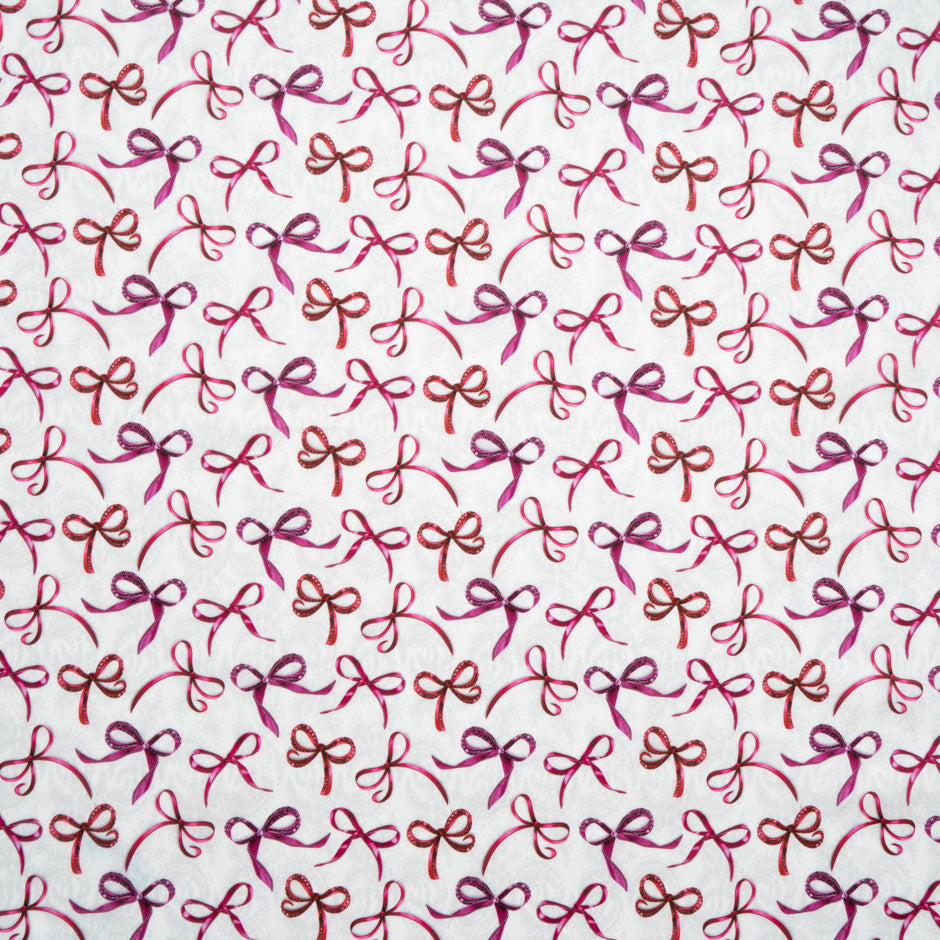 Red & Pink Ribbon Printed Pure Cotton