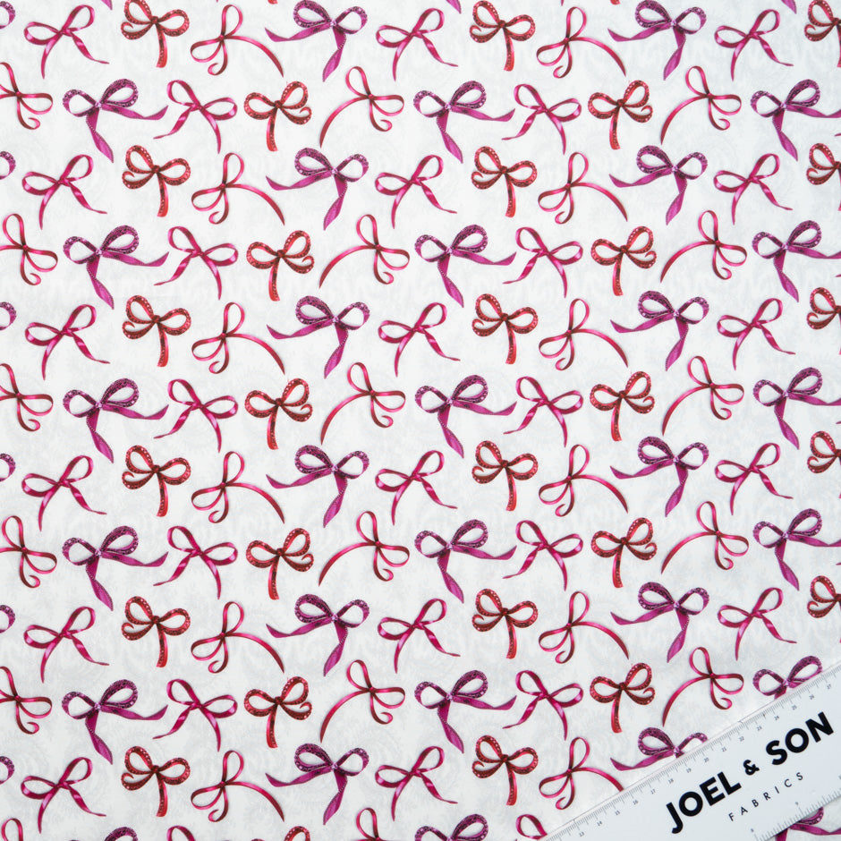 Red & Pink Ribbon Printed Pure Cotton