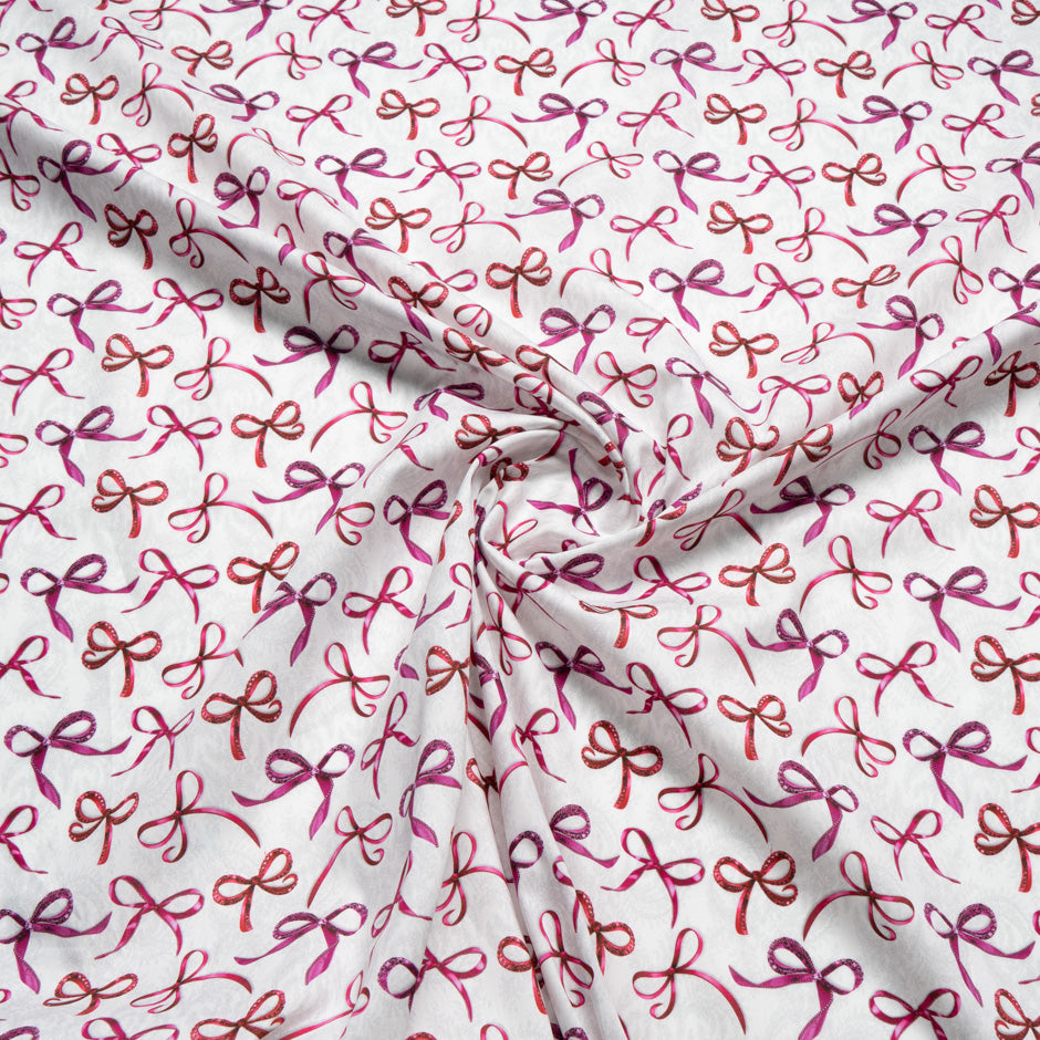 Red & Pink Ribbon Printed Pure Cotton