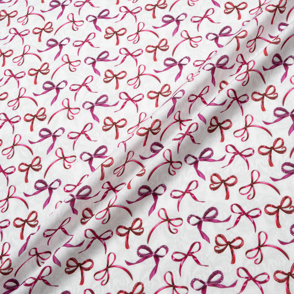 Red & Pink Ribbon Printed Pure Cotton