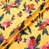 Red Floral on Yellow Lace Printed Luxury Cotton