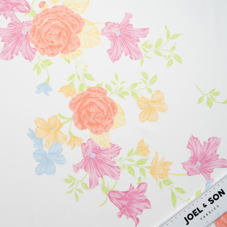 Pink & Orange Floral Vision Printed Pure Cotton Voile