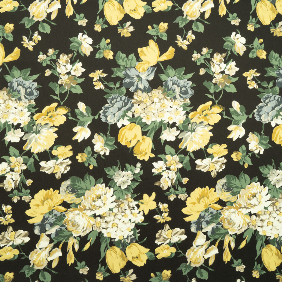 Yellow Printed Black Luxury Cotton