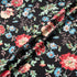 Multi Floral Printed Black Luxury Cotton