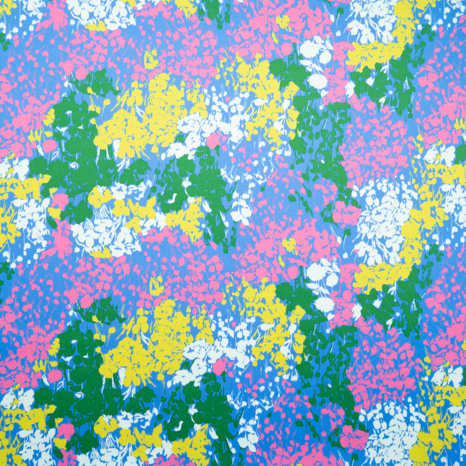 Multi-Coloured Abstract Printed Satin Cotton