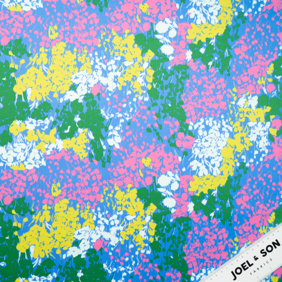 Multi-Coloured Abstract Printed Satin Cotton