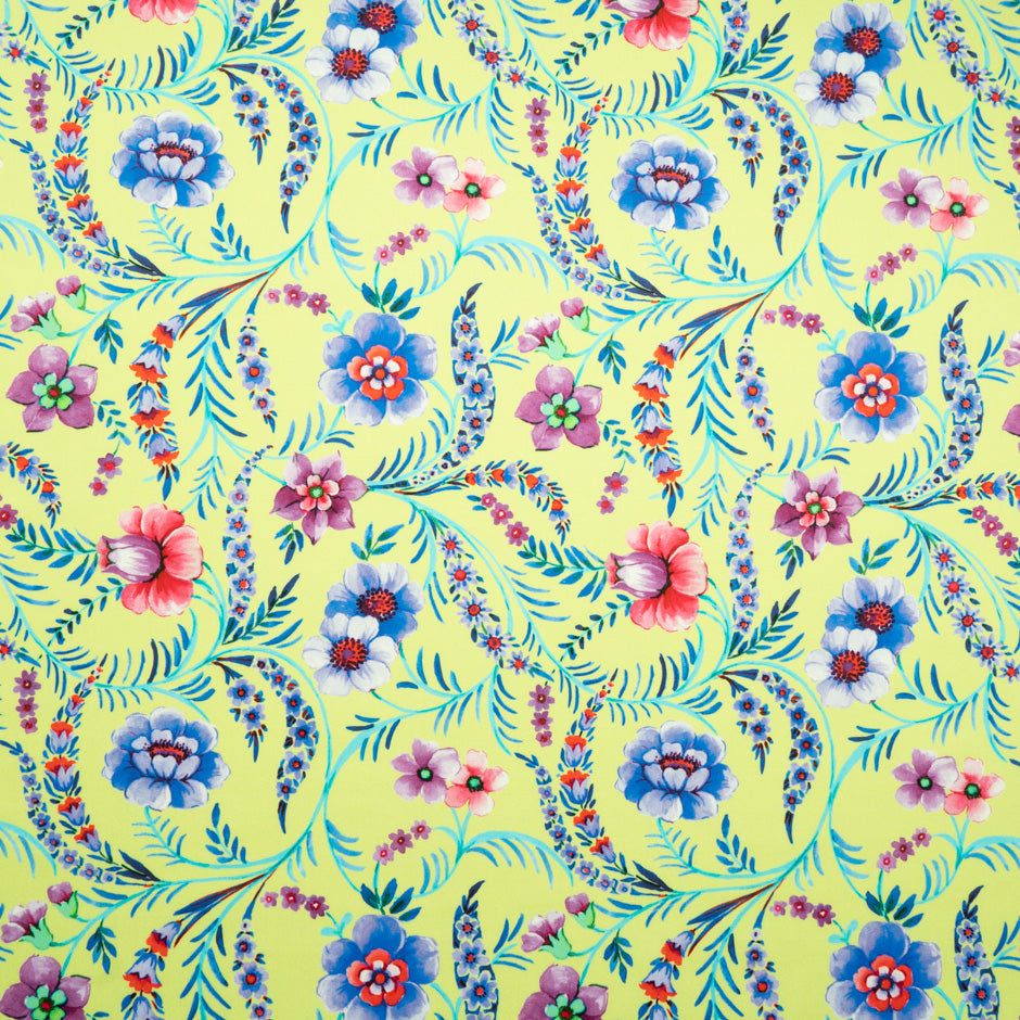 Multi Floral Printed Green Luxury Cotton