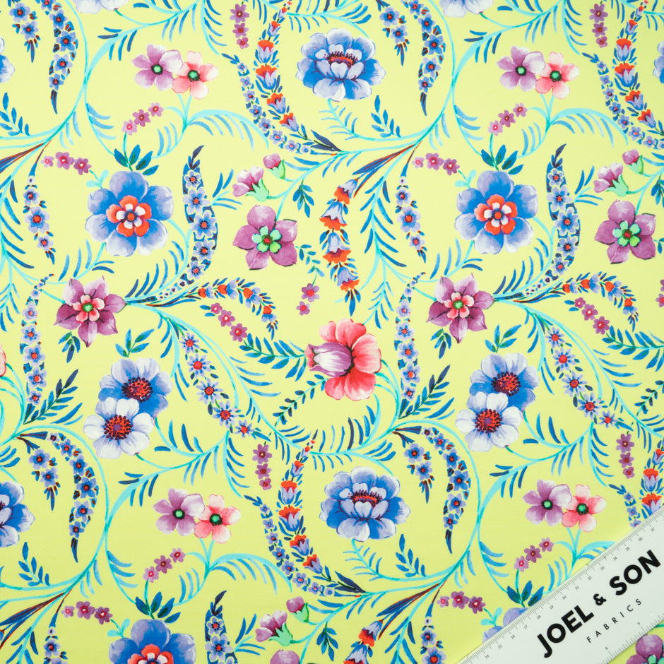 Multi Floral Printed Green Luxury Cotton