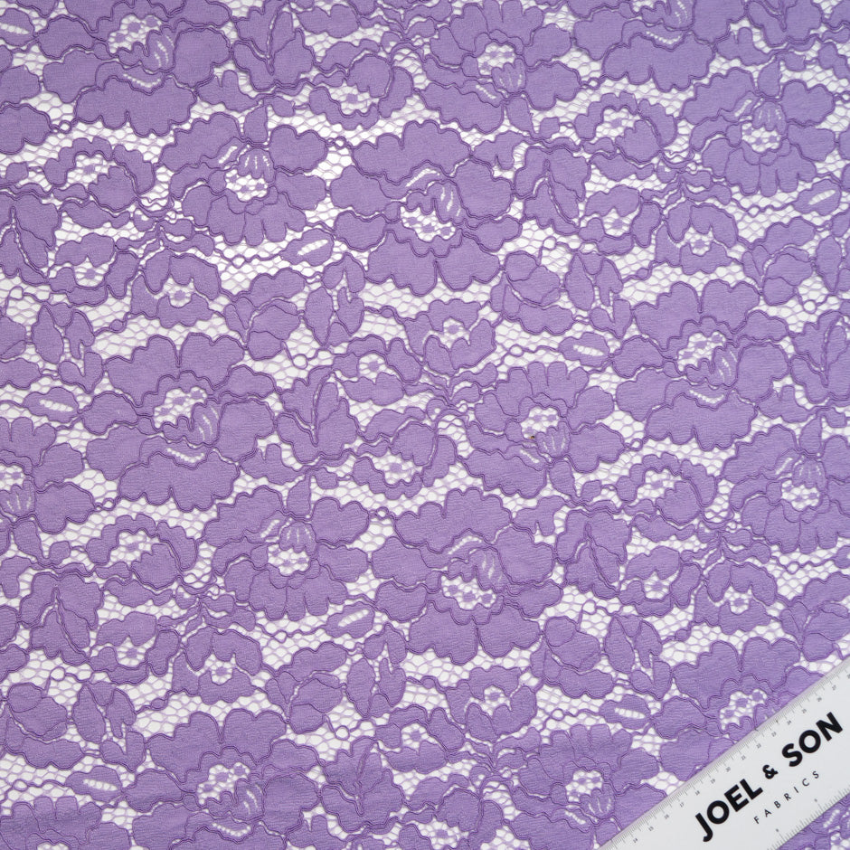 Rich Lavender Corded Lace - 3m Piece