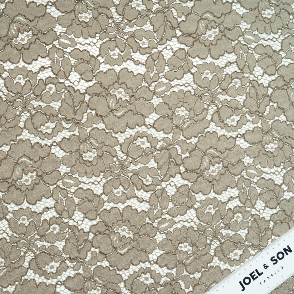 Taupe Corded Lace - 3m Piece