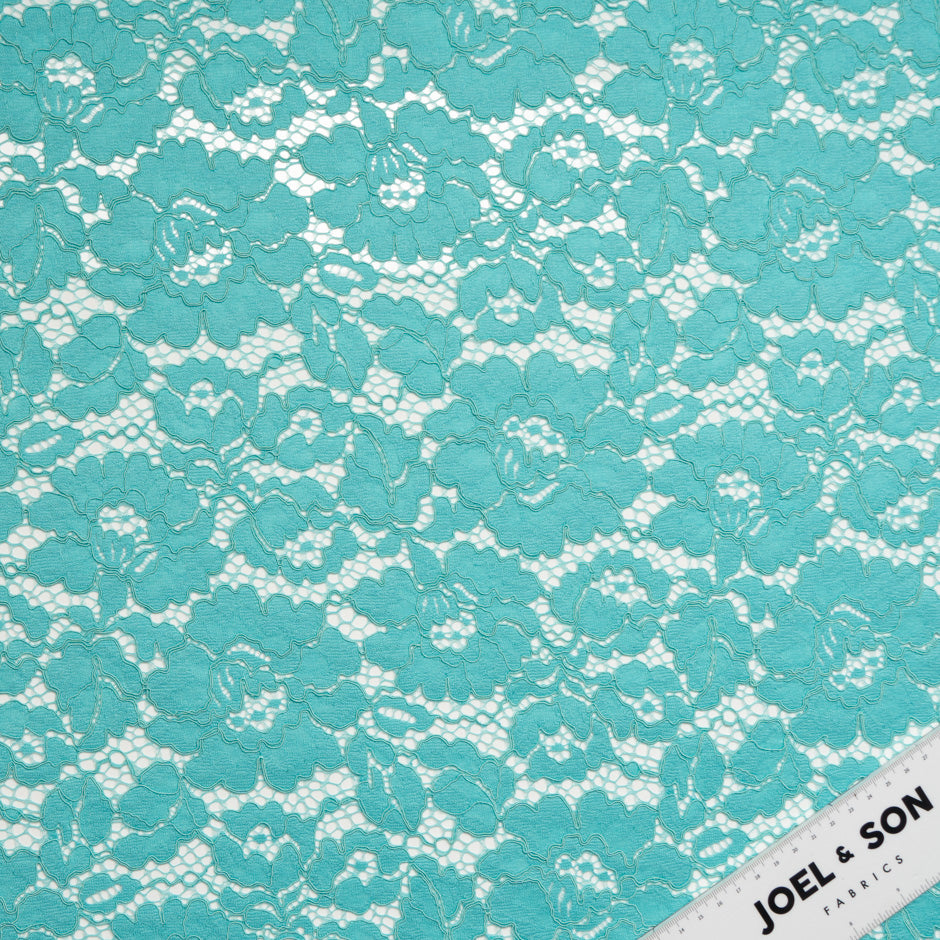 Rich Aqua Corded Lace - 3m Piece