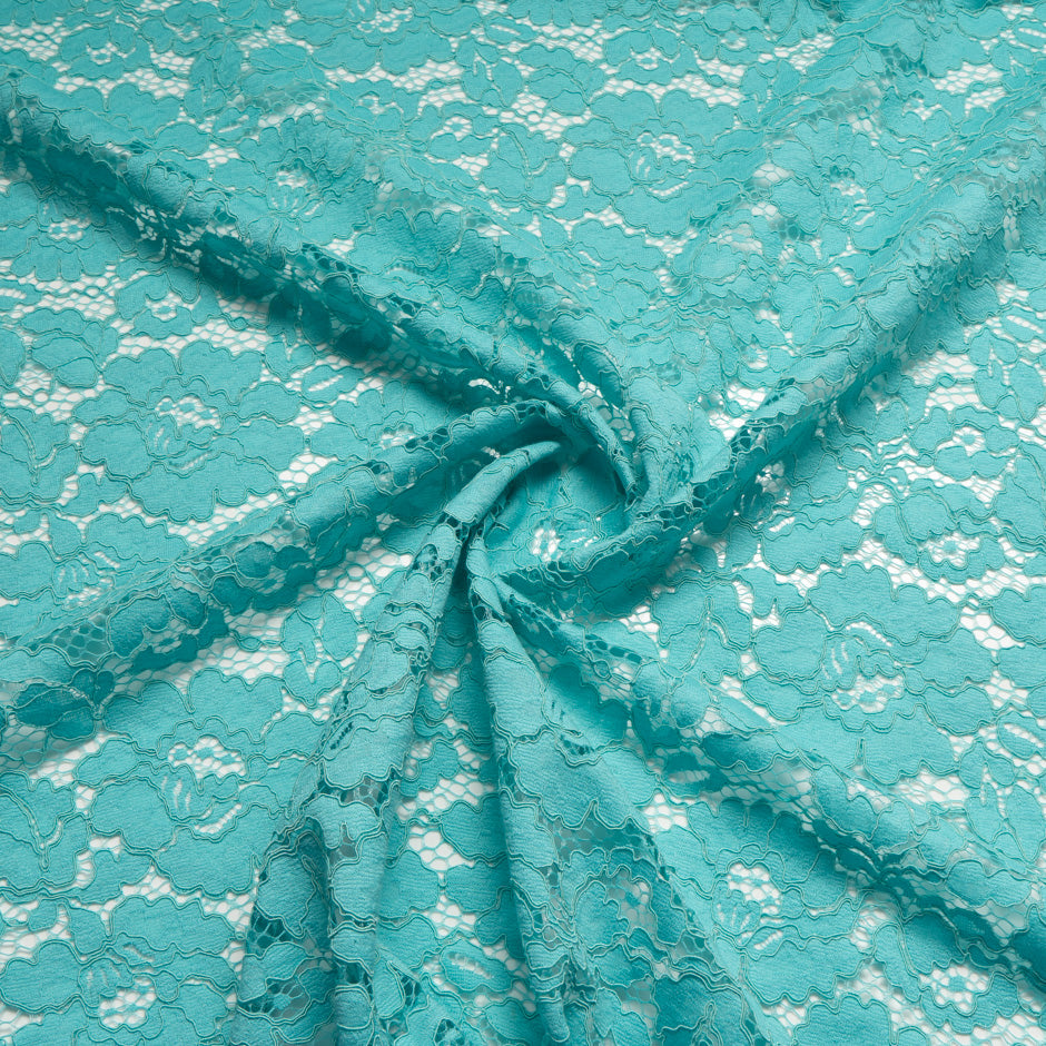 Rich Aqua Corded Lace - 3m Piece