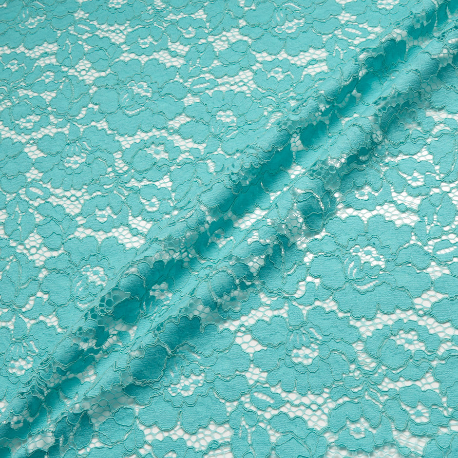 Rich Aqua Corded Lace - 3m Piece