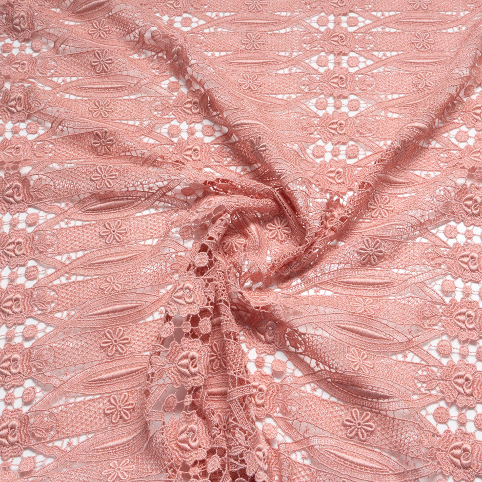 Rose Pink Guipure Lace
