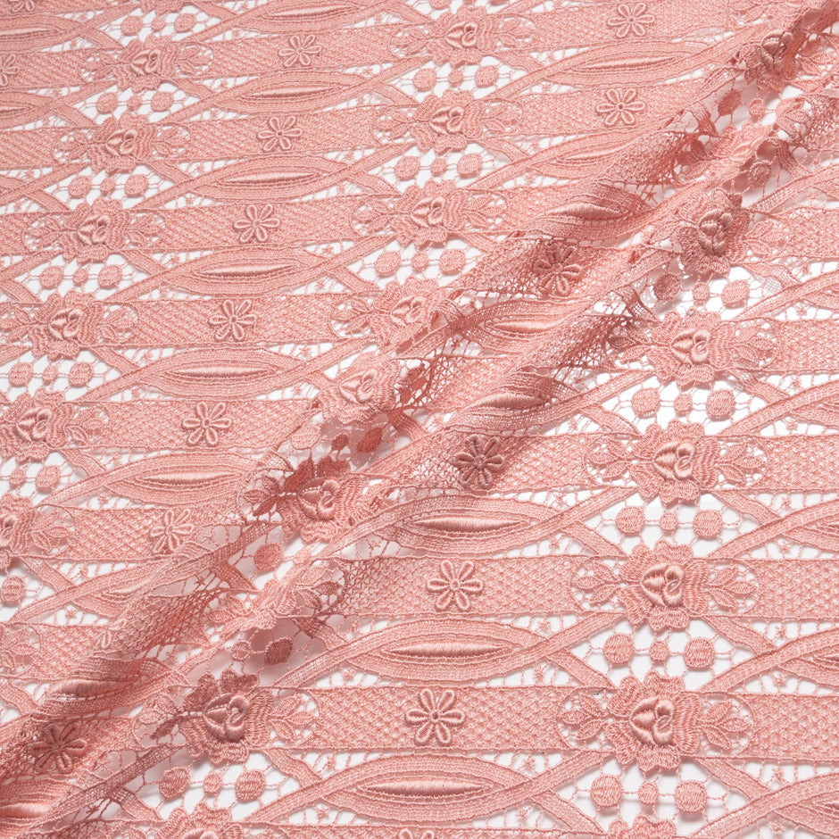 Rose Pink Guipure Lace