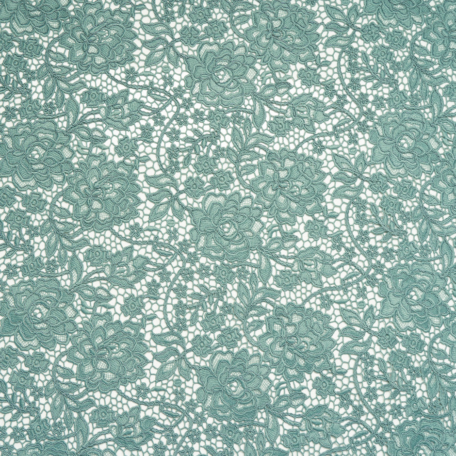 Duck Egg Floral Guipure Lace