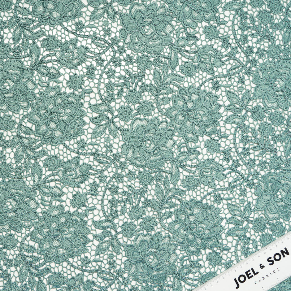 Duck Egg Floral Guipure Lace