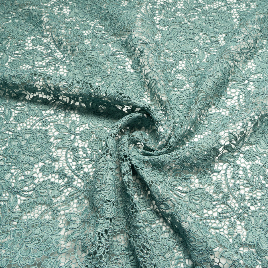 Duck Egg Floral Guipure Lace