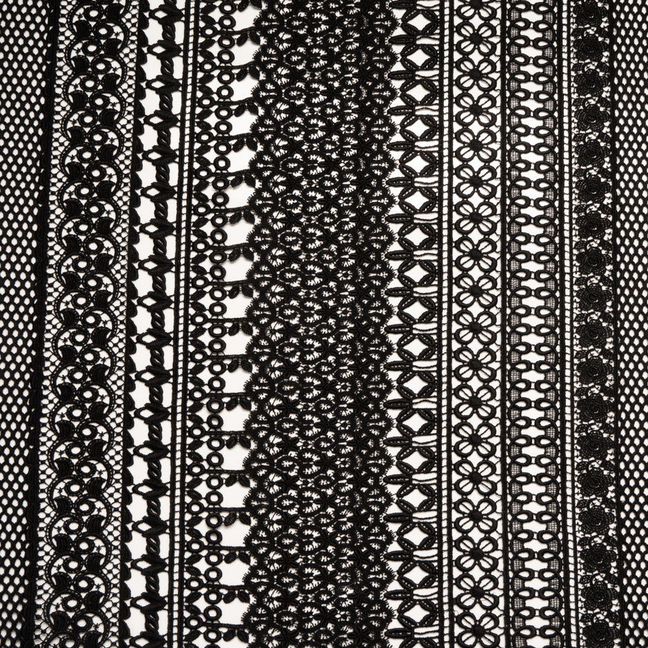 Black Geometric Guipure Lace
