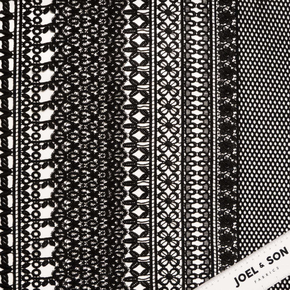 Black Geometric Guipure Lace