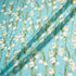 White Lily of the Valley Turquoise Silk Jacquard
