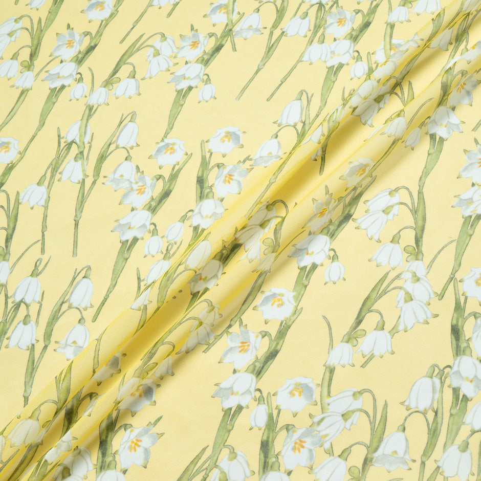 Snow Drop Yellow Silk Georgette (A 2.40m Piece)
