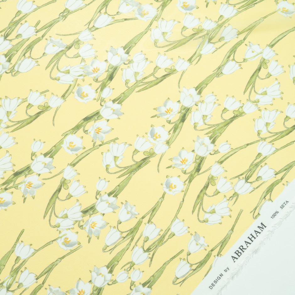 Snow Drop Yellow Silk Georgette (A 2.40m Piece)