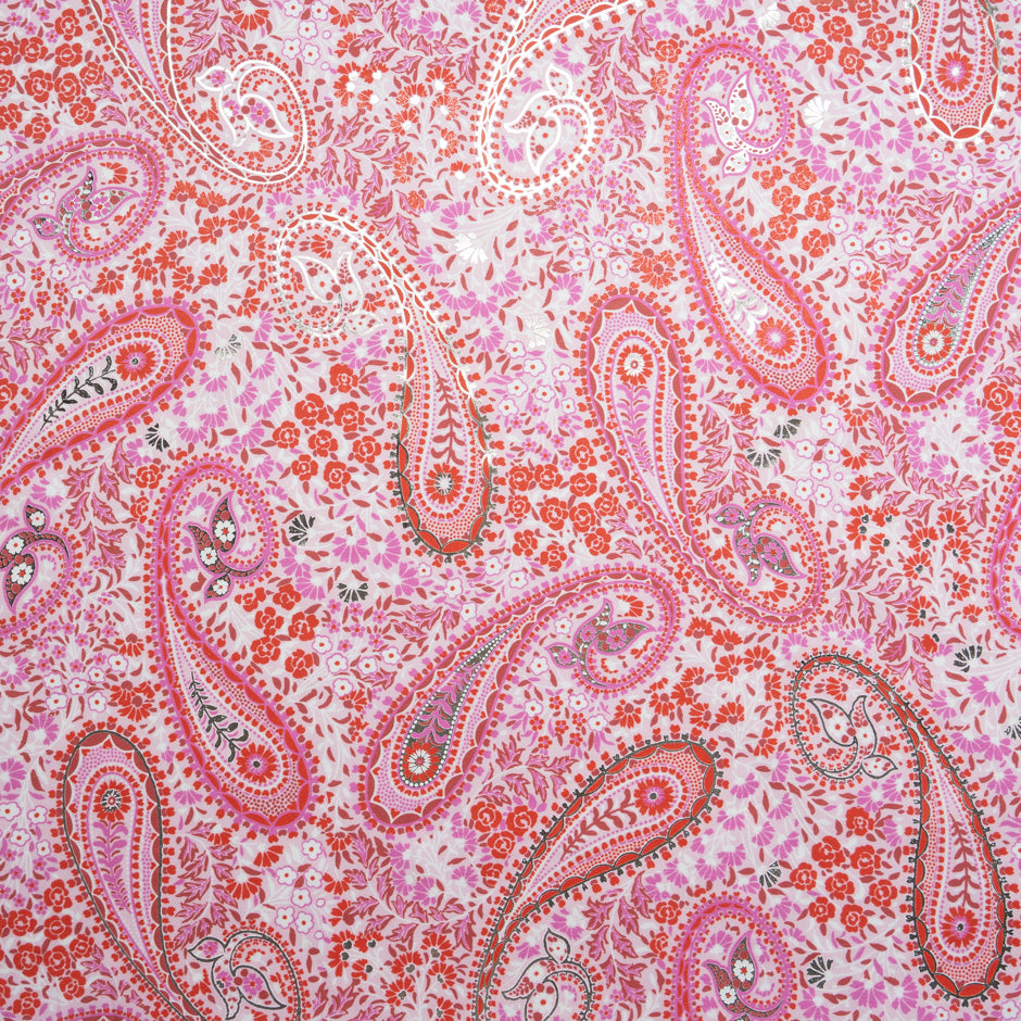 Red & Pink Floral & Paisley Vision Printed Luxury Cotton (A 1.20m Piece)