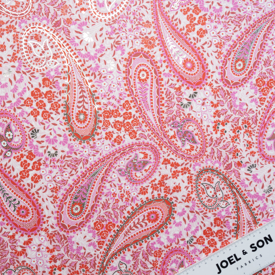 Red & Pink Floral & Paisley Vision Printed Luxury Cotton (A 1.20m Piece)