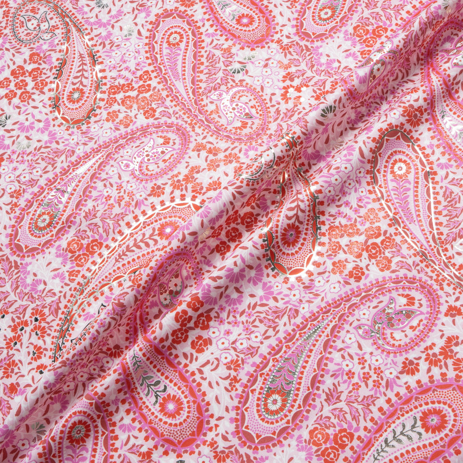 Red & Pink Floral & Paisley Vision Printed Luxury Cotton (A 1.20m Piece)