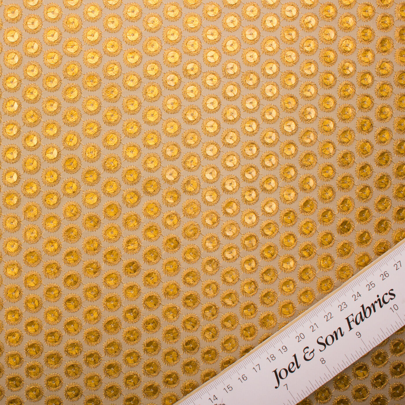 Gold Embroidered Sequin Silk Chiffon