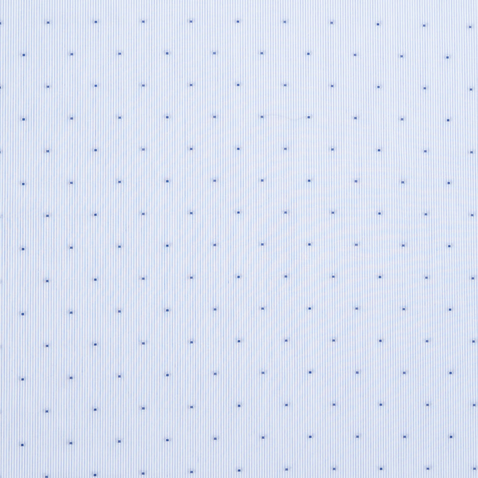 Blue Spot & Fine Striped Pure Cotton Shirting