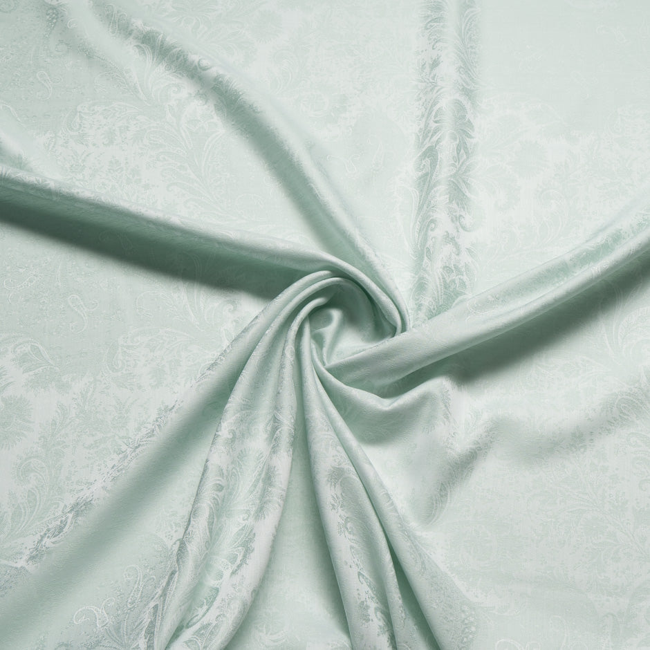 Pale Green Floral Jacquard Pure Cotton