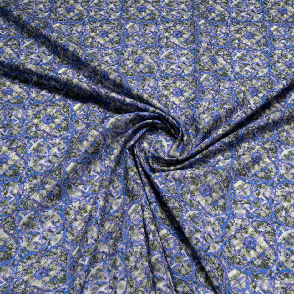 Electric Blue Geo Printed Pure Cotton