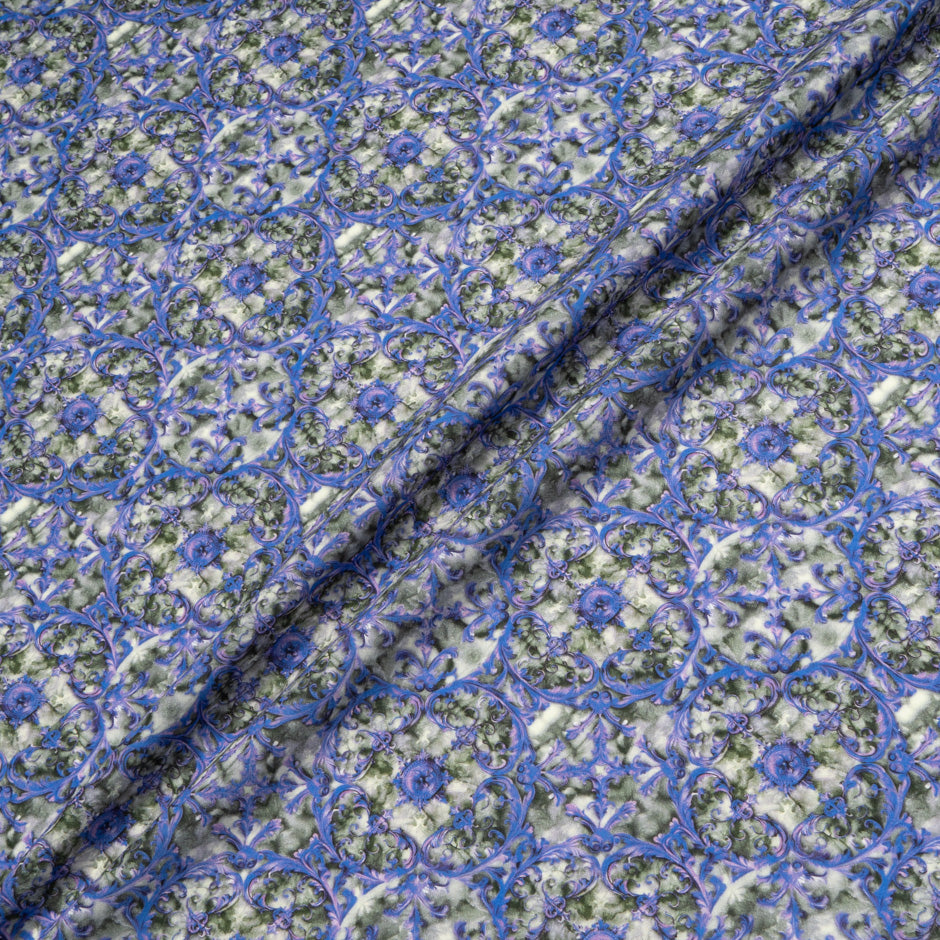Electric Blue Geo Printed Pure Cotton