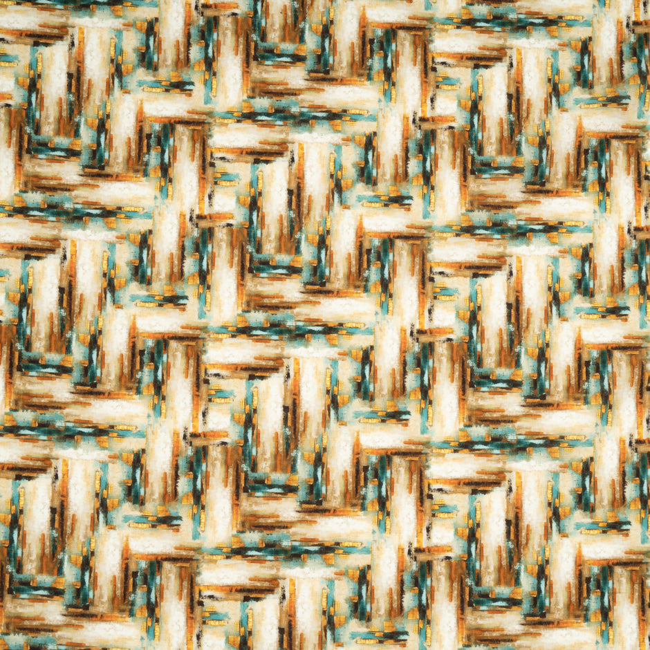 Orange, Beige & Teal Printed Pure Luxury Cotton