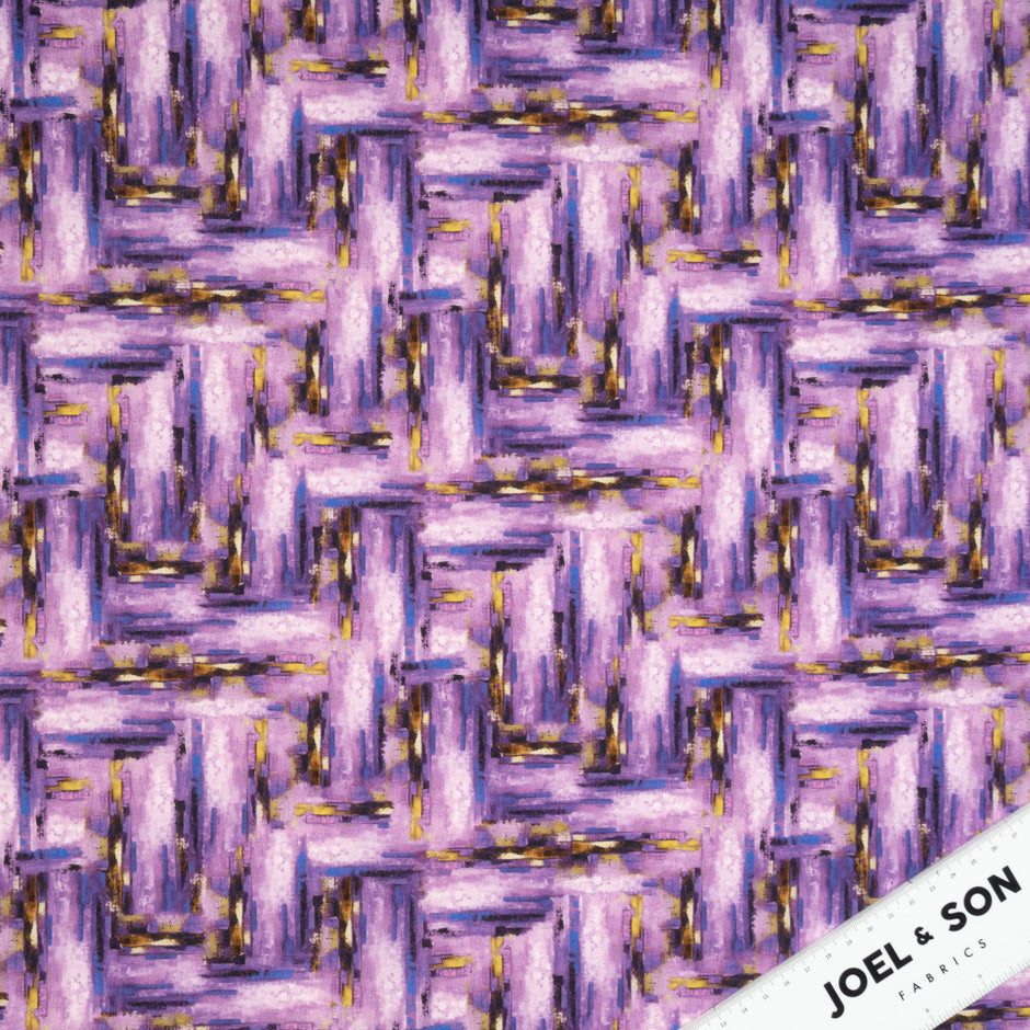 Yellow & Purple Printed Pure Luxury Cotton