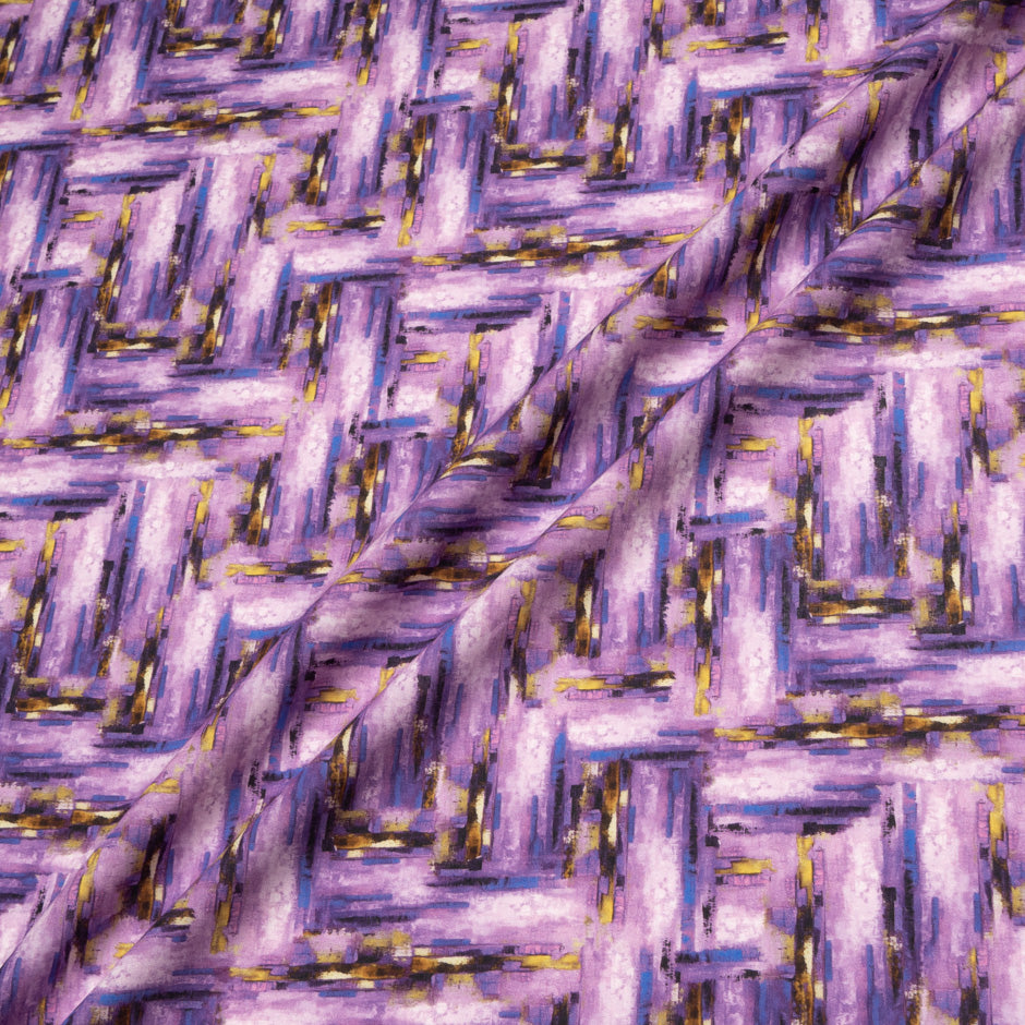 Yellow & Purple Printed Pure Luxury Cotton