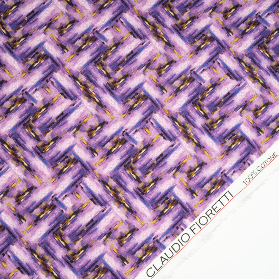Yellow & Purple Printed Pure Luxury Cotton