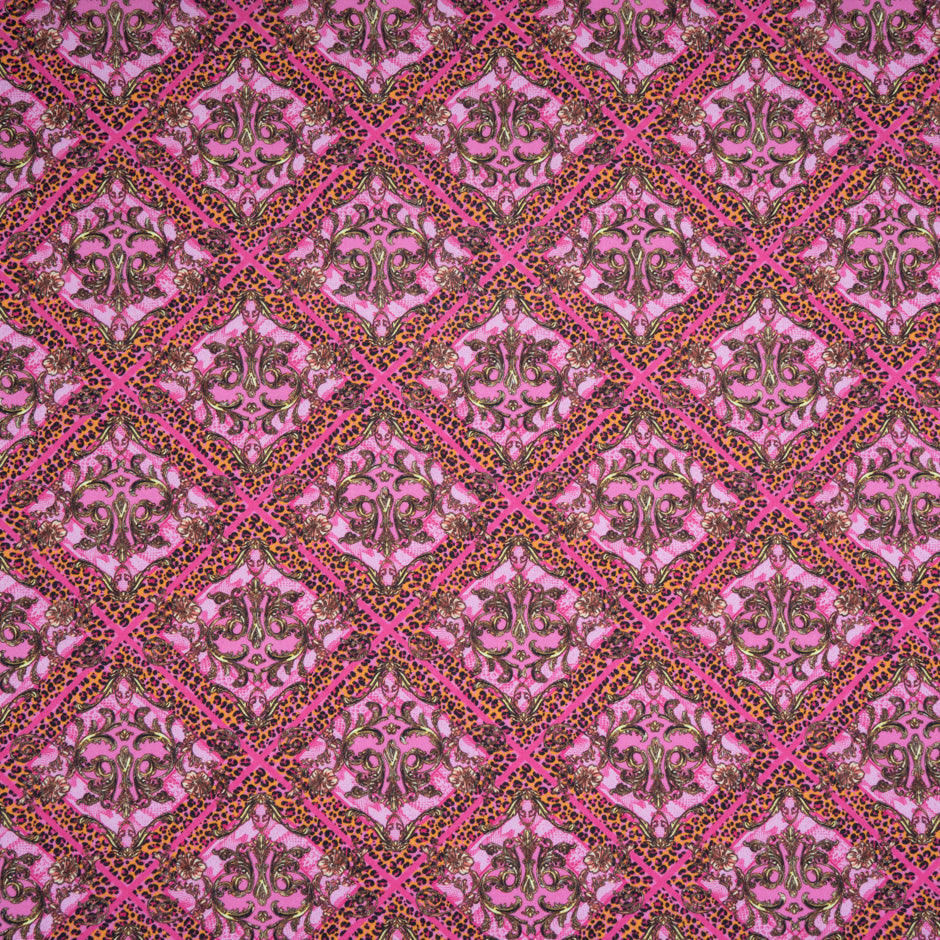 Orange Leopard Printed Pink Pure Luxury Cotton