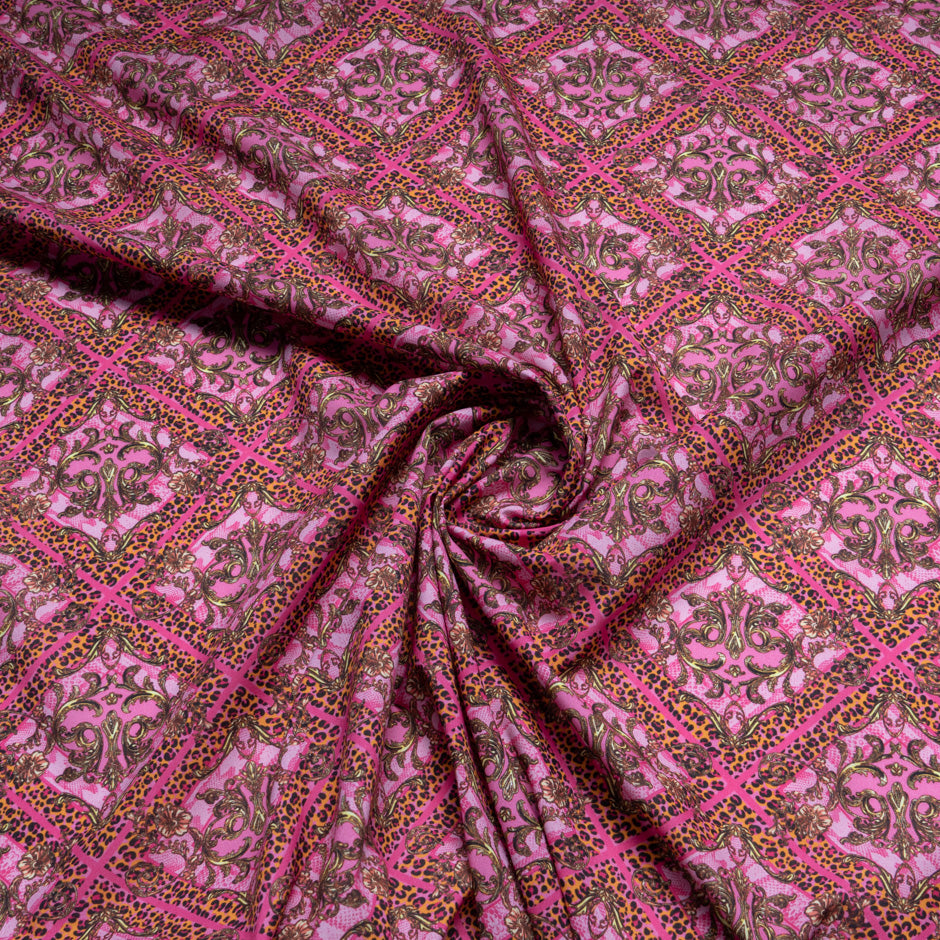 Orange Leopard Printed Pink Pure Luxury Cotton