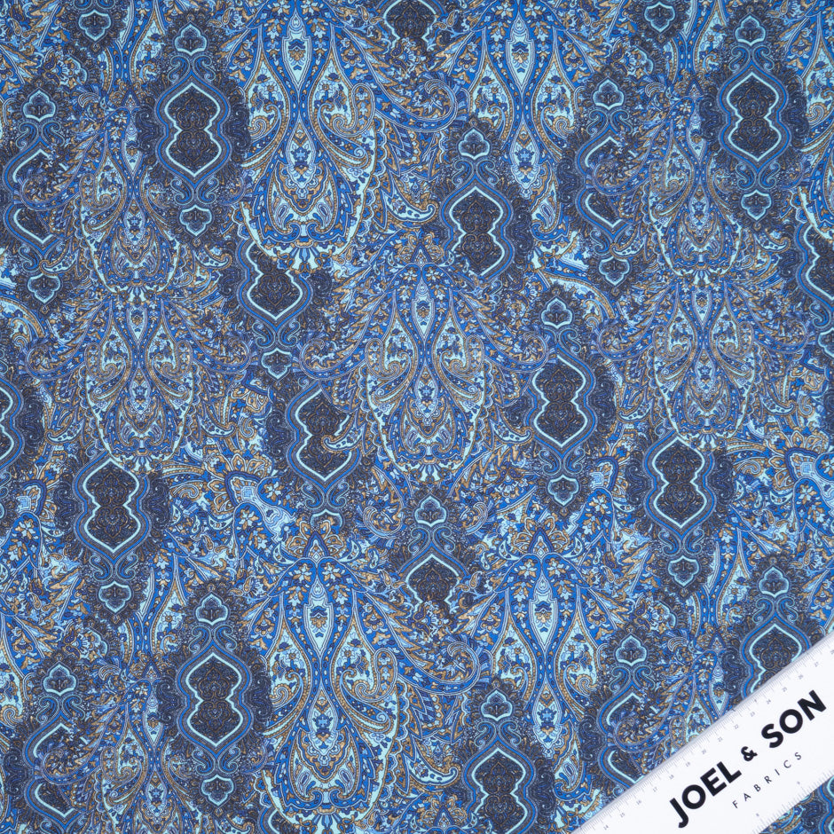 Blue Paisley Printed Pure Cotton