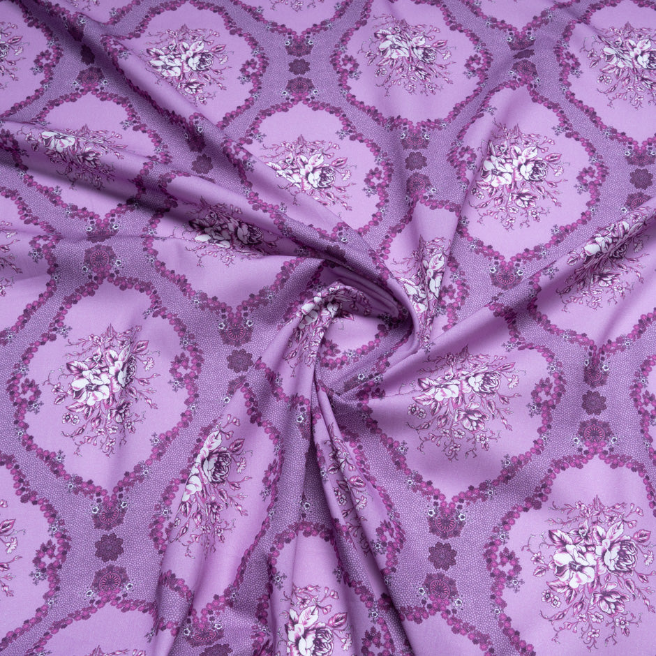 Two-Tone Lavender Printed Pure Luxury Cotton