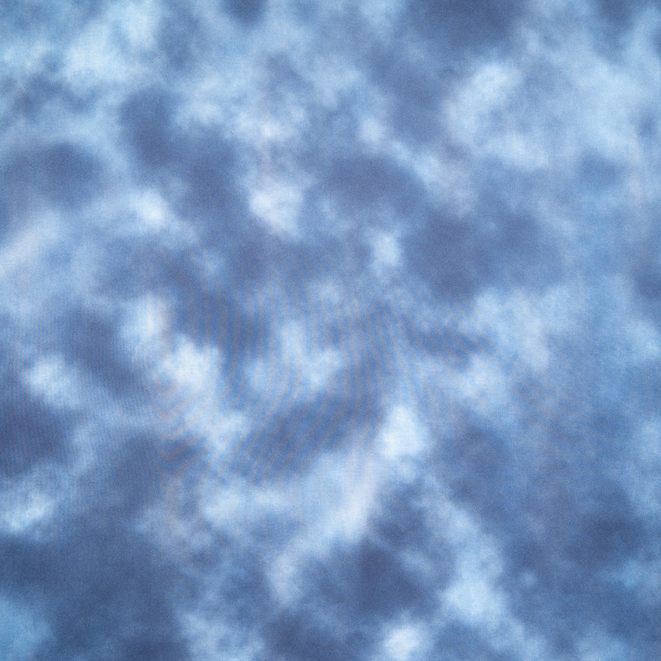 Blue Cloud Printed Pure Silk Twill