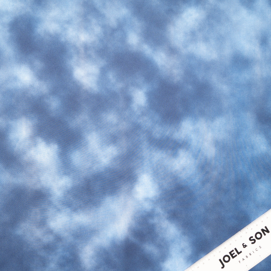 Blue Cloud Printed Pure Silk Twill