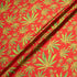 Green Cannabis Printed Red Silk Twill
